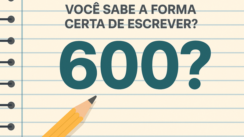 Você sabe a forma correta de escrever 600? Veja